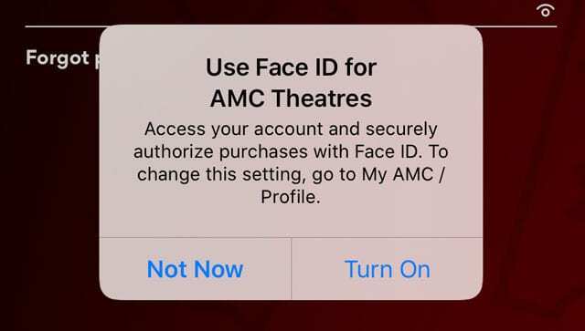 войти в приложение с помощью Face ID