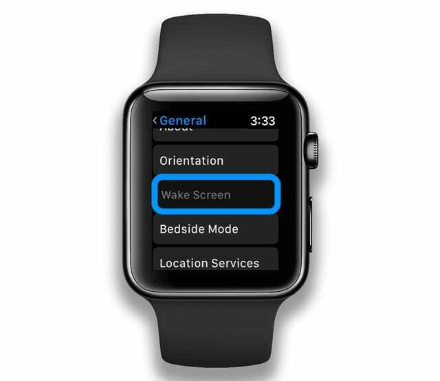 väckningsskärminställningar på Apple Watch