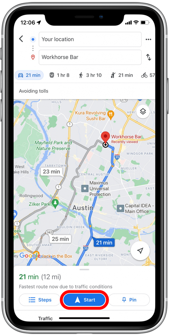 comment désactiver les routes à péage sur google maps