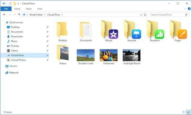 iCloud Drive dans l'explorateur de fichiers sur PC