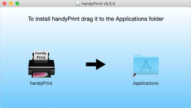 handyPrint app og applikationsmappe