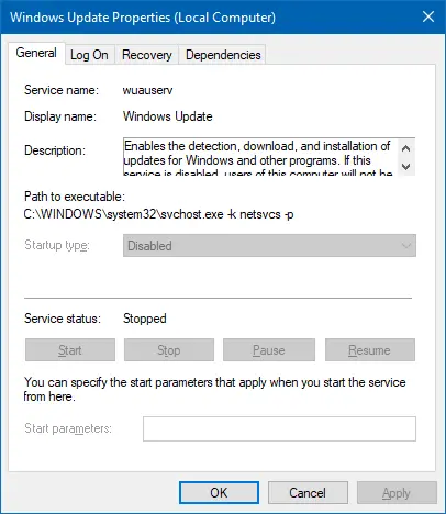Kartica svojstava usluge ažuriranja sustava Windows zasivljena - popravak wuauserv sddl