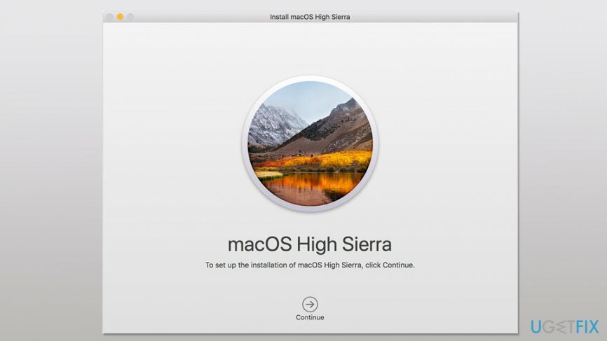 התקן את Mac OS High Sierra