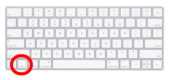 ovládací tlačítko Apple klávesnice