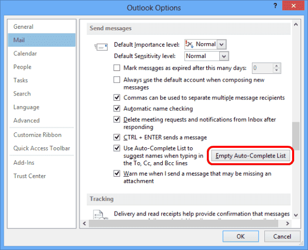 ปุ่มเติมข้อความอัตโนมัติว่างของ Outlook 2013