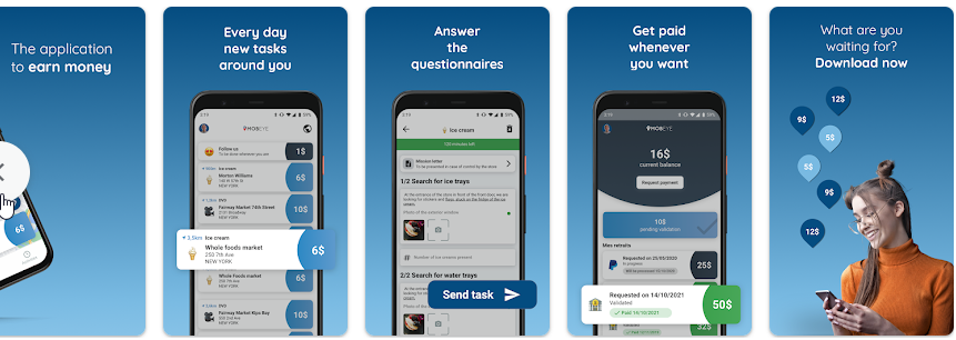Mobeye - Печелете пари, най-доброто приложение за правене на пари на Android