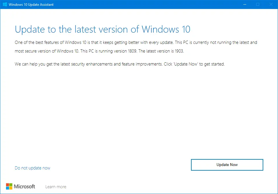 Windows 10 v1903 ist jetzt verfügbar