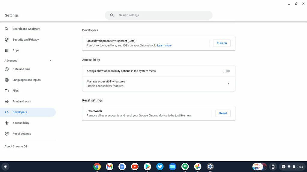 Beta di Linux su Chrome OS