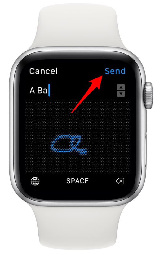 enviar um texto rabiscado no apple watch