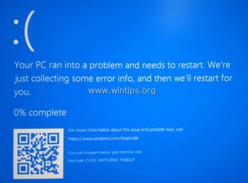 BSOD 시계 시계 시간 초과 