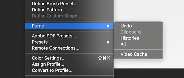 Gyorsítótár törlése a Photoshop szoftverrel 