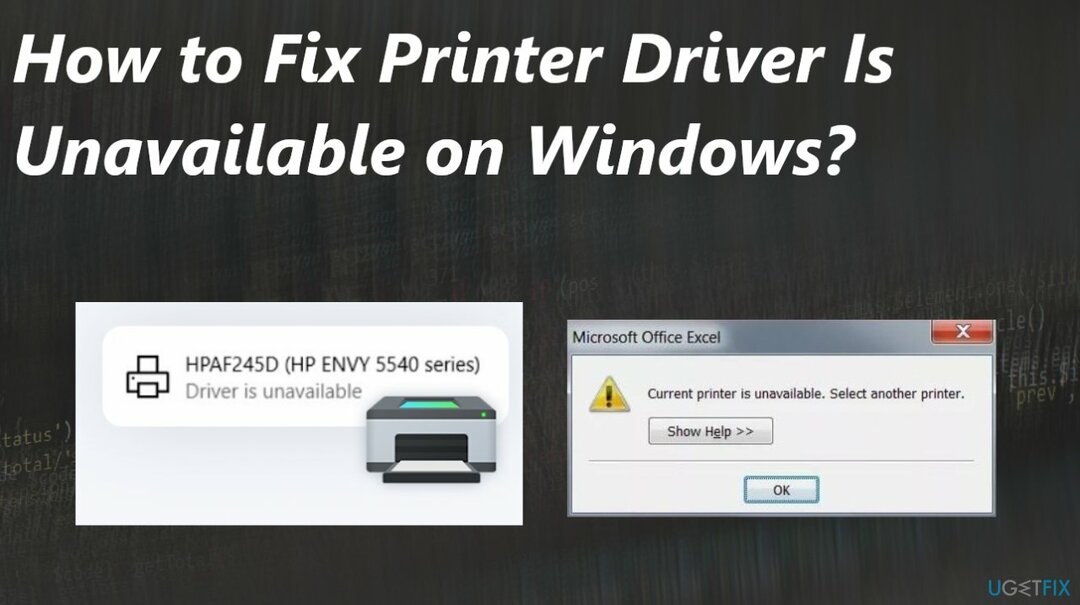 Der Druckertreiber ist unter Windows nicht verfügbar