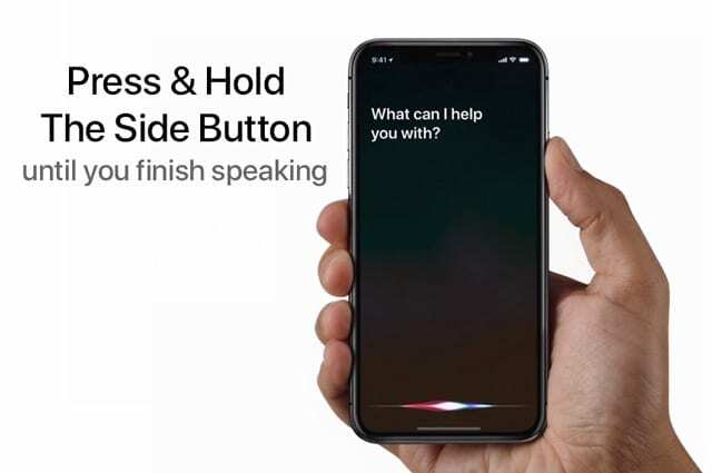 pressione e segure o botão lateral para Siri