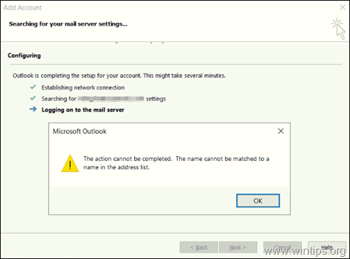 REVISIÓN: La acción no se puede completar. El nombre no puede coincidir con un nombre en la lista de direcciones en Outlook y O365 