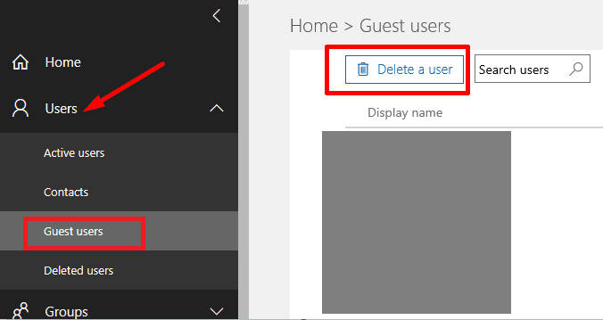 ta bort gästanvändare azur AD
