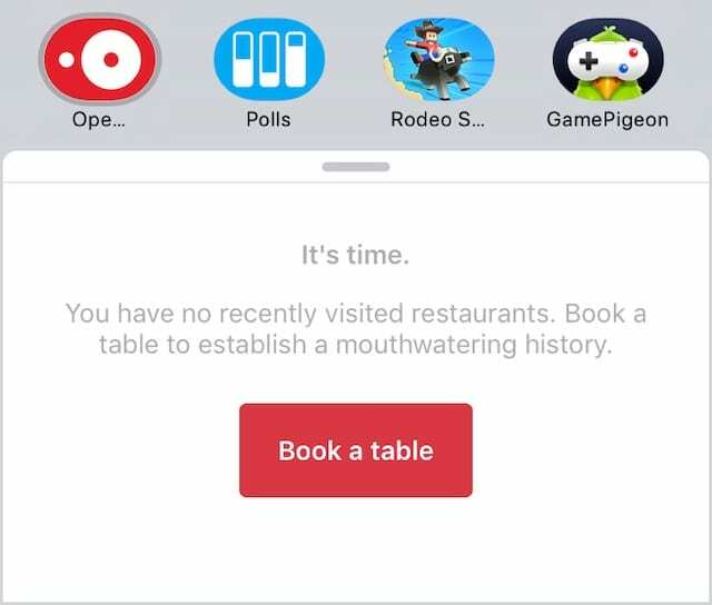 iMessage OpenBooking app