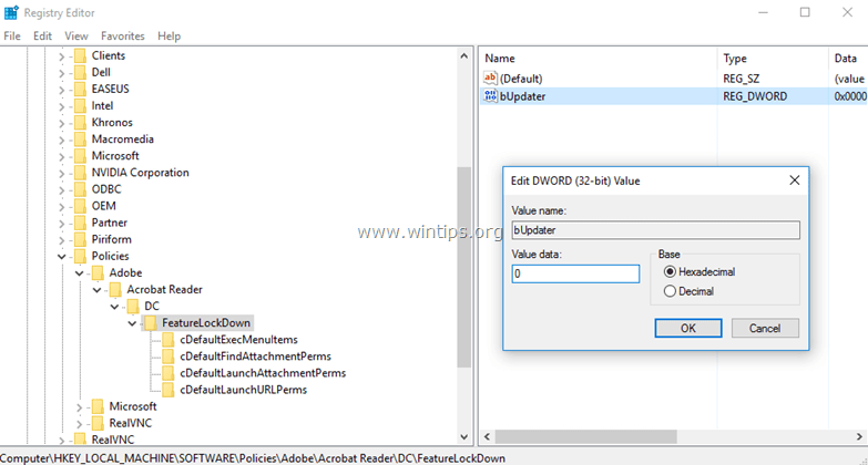 dezactivați actualizarea Adobe Acrobat Reader DC