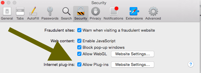 Safari-Plugins zulassen