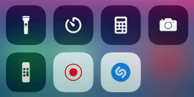 Controle de reconhecimento de música no Control Center