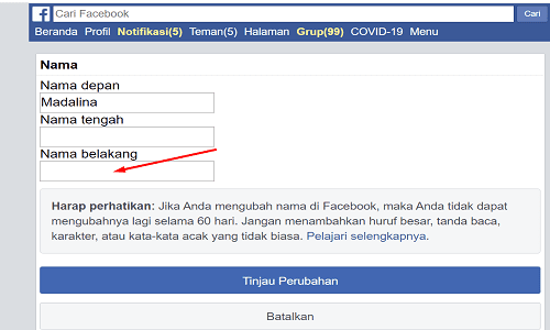 facebook-soyadını gizle