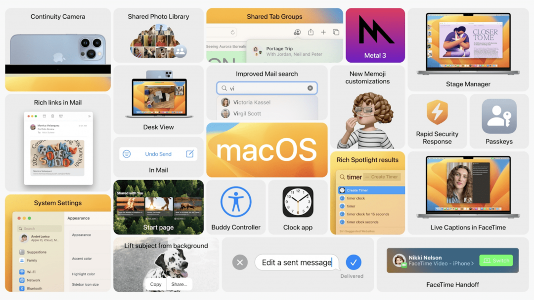 Funzionalità macOS Ventura