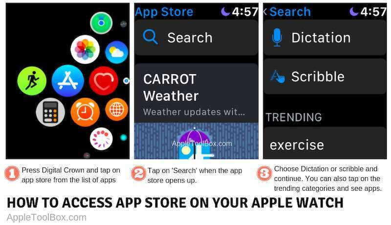 Appstore openen op Apple Watch