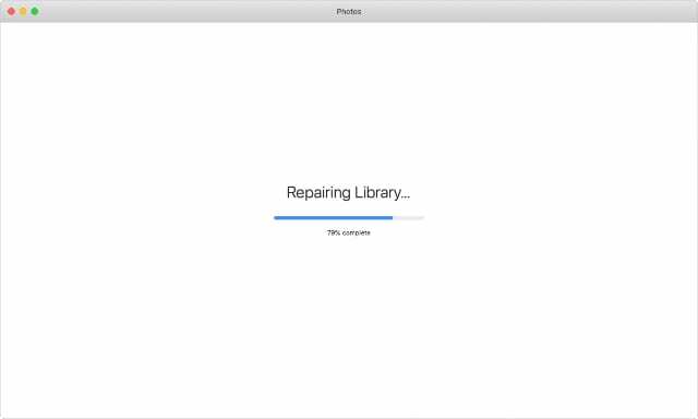 Réparation de la barre de progression de la bibliothèque à partir de l'application Photos sur Mac