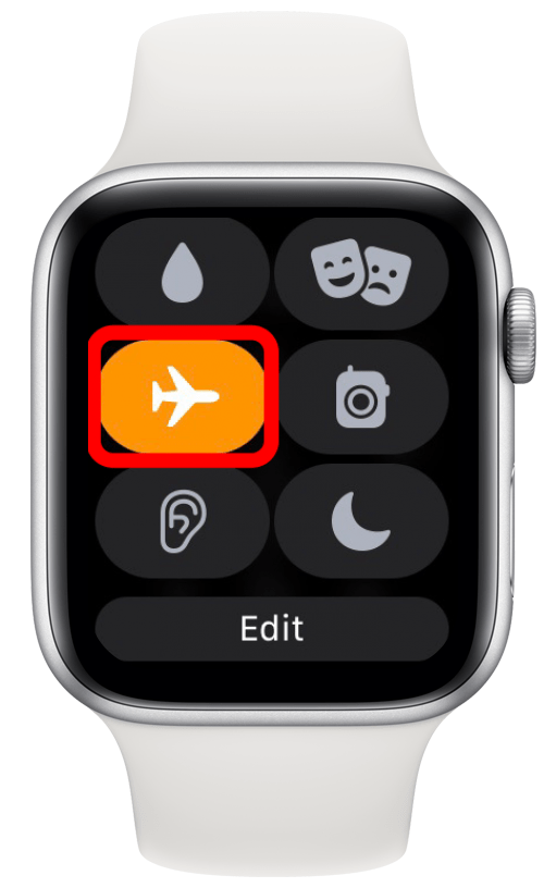 ב-Apple Watch שלך, כבה את מצב טיסה.