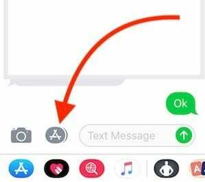 Desligue a gaveta do aplicativo iMessage no iOS 11