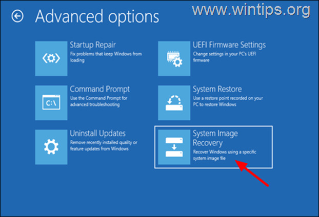 Ανακτήστε τα Windows από το System Image Backup