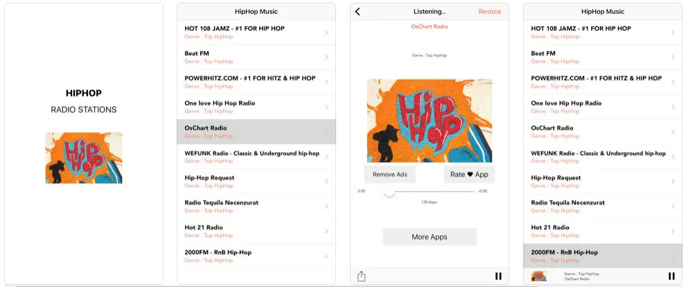 Hip hop musik app Hip Hop radiostationer