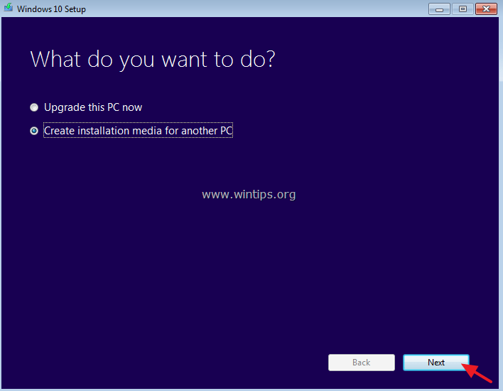 crear medios de instalación de Windows 10