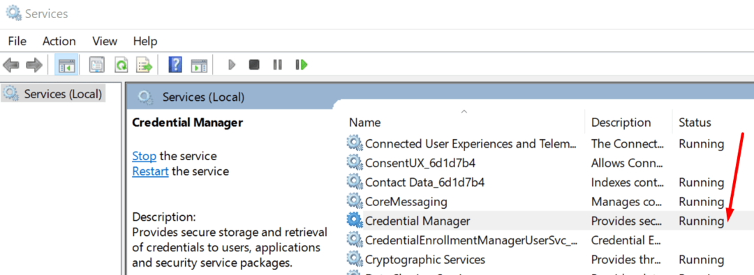 Credential Manager Windows 10 Dienste