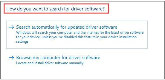 Busque automáticamente el software del controlador actualizado