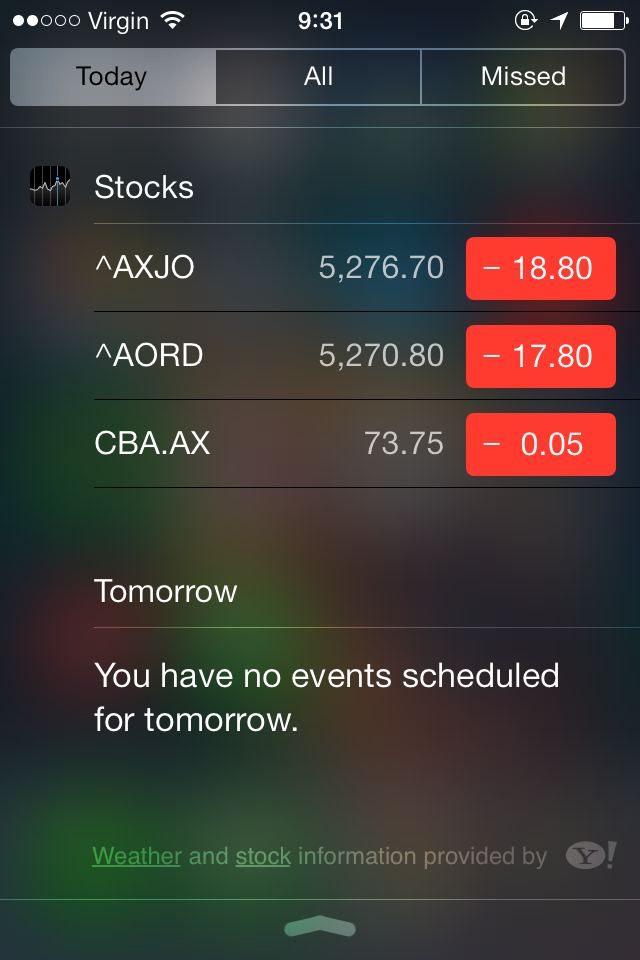 Centro de notificaciones iOS 7