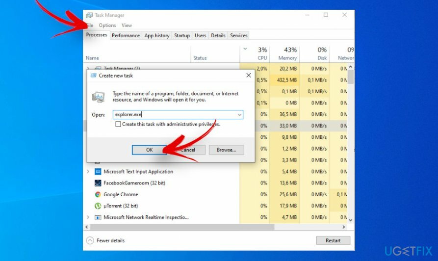 Indítsa újra a File Explorer folyamatot