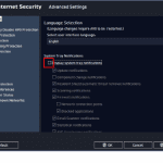 Desativar notificações pop-up do AVG