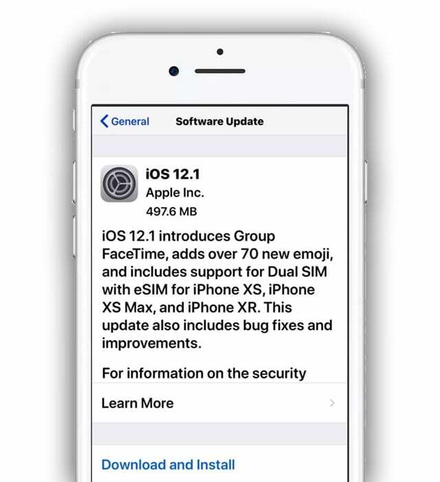 อัปเดต iOS 12.1 สำหรับ iPhone
