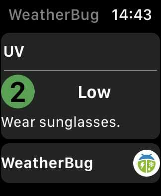 Рейтинг WeatherBug УФ.