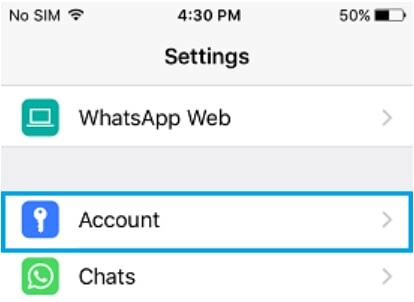 iPhone WhatsApp Datenschutz-Schaltfläche