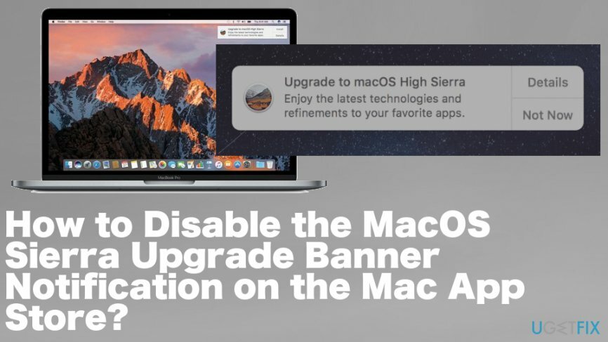 Sådan deaktiveres MacOS Sierra Upgrade Banner Notification på Mac App Store