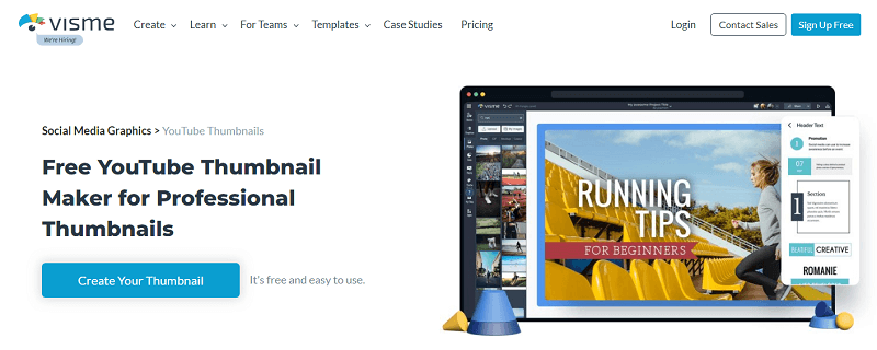 Visme- YouTube için Ücretsiz Küçük Resim Oluşturucu
