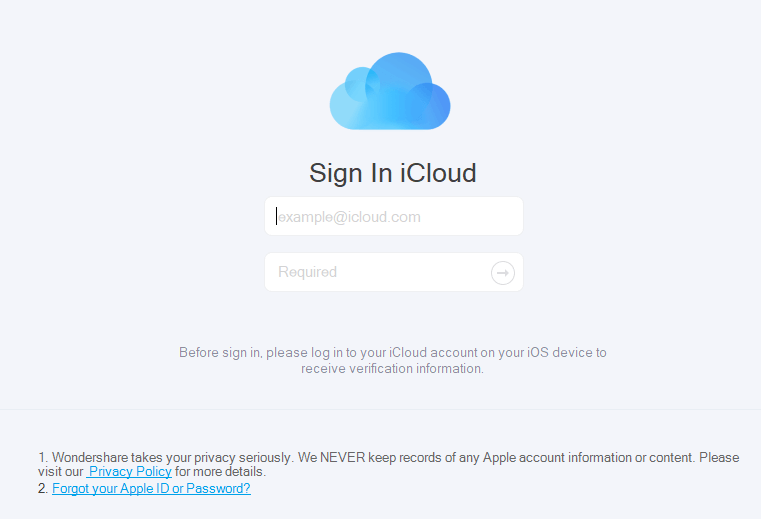 Transferência de dados do iCloud