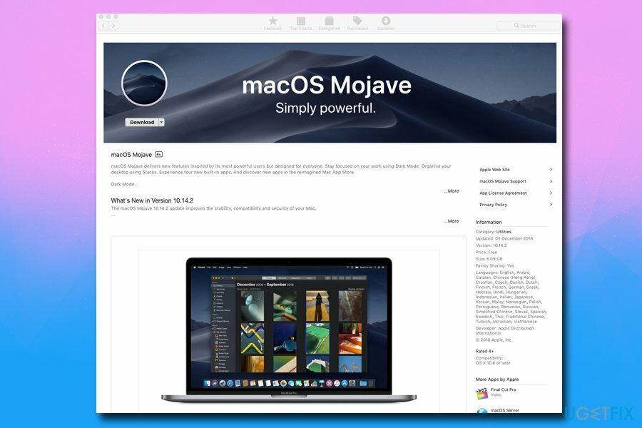 Atualização para macOS Mojave