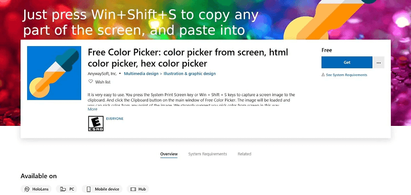 Microsoft Ücretsiz Renk Seçici