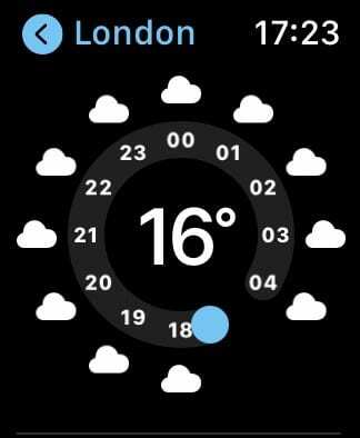 אפליקציית מזג האוויר של Apple Watch