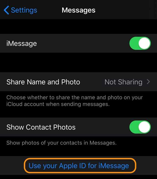 logige oma Apple ID-ga iMessage'i sisse