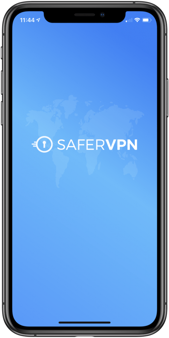 лучший VPN для iphone: SaferVPN - отличный платный VPN-сервис. На этом изображении показан его главный экран.