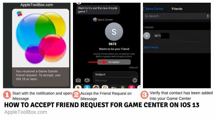 ยอมรับคำขอเป็นเพื่อนสำหรับ Game center ใน iOS 13 และ iPadOS