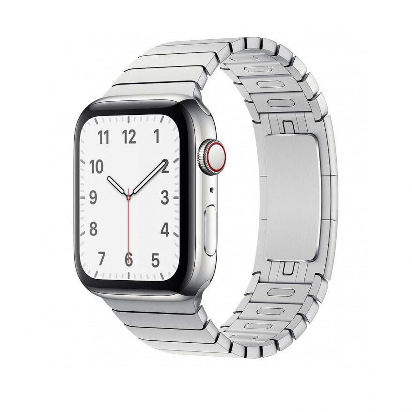 Pulsera de eslabones plateados de Apple Watch - foto de Apple.com